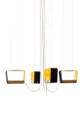 Chandelier 4 Medium Rectangular - Eau de lumière - Oak - Designheure