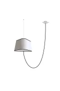 Decentered pendant light Grand Nuage - White Black border - Designheure