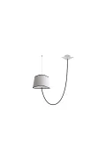 Decentered pendant light Petit Nuage - White & black borders - Designheure