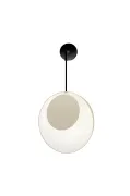 Pendant wall lamp Petit demi Reef - White and Beige satin - Designheure