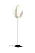 Floor lamp Large Reef - White and Beige satin - Designheure