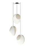 Chandelier 3 Grand Reef - White and Beige satin - Designheure