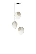 Chandelier 3 Moyen Reef - White and Beige satin - Designheure