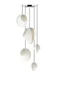 Chandelier 5 Mixed Reef - White and Beige satin - Designheure