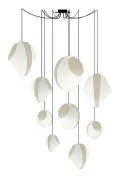 Chandelier 9 Mixed Reef - White and Beige satin - Designheure