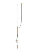 Suspension solo Moyen Fleur de Kaolin - Fils gris sombre - Designheure