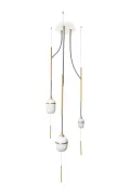 Suspension trio Fleur de Kaolin 120 cm - Fils gris sombre - Designheure