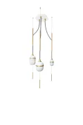 Suspension trio Fleur de Kaolin 80 cm - Fils gris sombre - Designheure
