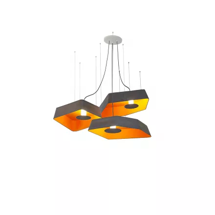 Suspension Trio Petit Nénuphar LED - Orange - Designheure