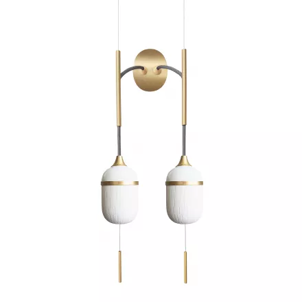 Pendant wall lamp Duo Grand Fleur de Kaolin - Designheure