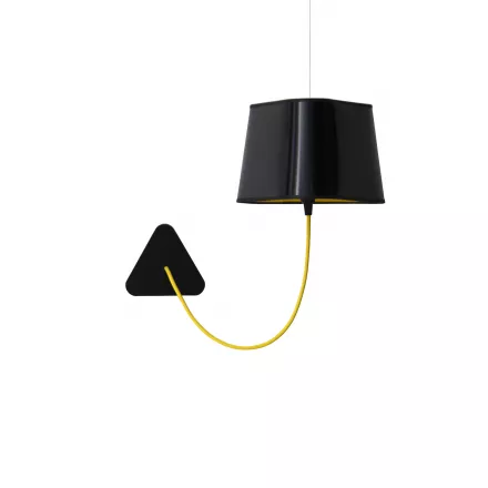 Pendant wall lamp Moyen Nuage - Black lacquered / Yellow - Designheure