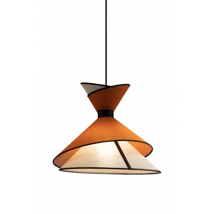 Suspension Grand Kimono - Blanc crème et Orange - Designheure