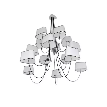 Lustre 15 Grand Nuage - Blanc diffusant / bordure noire - Designheure