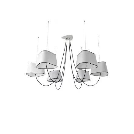 Chandelier 6 Grand Nuage  White & black border - Designheure