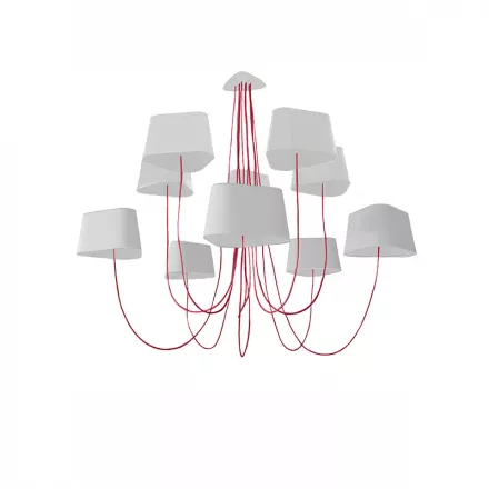 Chandelier 10 Moyen Nuage - White diffusing - Designheure