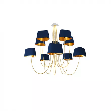 Lustre 10 Petit Nuage - Bleu marine et Or - Designheure