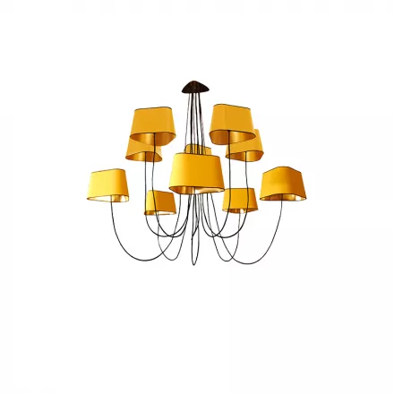 Chandelier 10 Petit Nuage - Yellow and Gold - Designheure