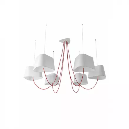 Lustre 6 Moyen Nuage - Blanc diffusant - Designheure