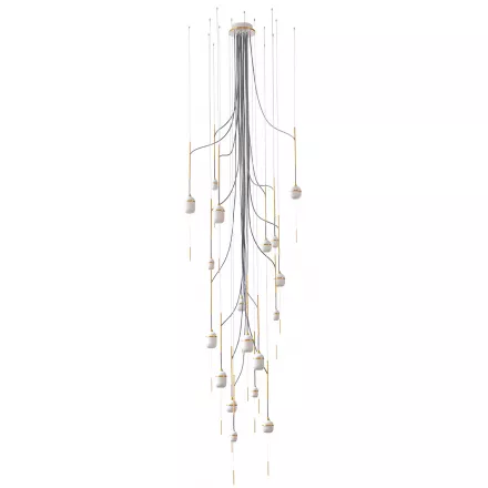 Chandelier 18 Fleur de Kaolin - dark grey cords - Designheure