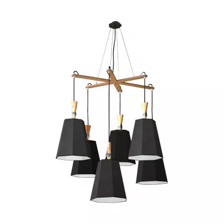 Chandelier 6 LuXiole Asymmetric - Black / White - Designheure