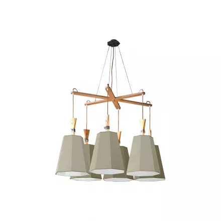 Chandelier 6 LuXiole Honeycomb - Khaki / White - Designheure