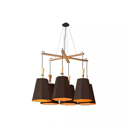 Lustre 6 Nid d'abeilles LuXiole - Marron / Orange - Designheure