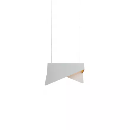 Suspension Petite Mobula - Blanc - Feutrine Orange/Jaune - Designheure