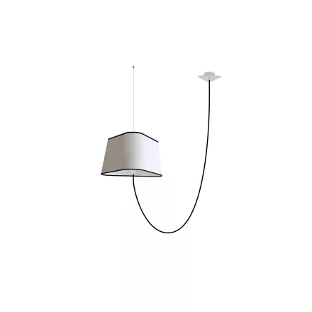 Decentered pendant light Grand Nuage - White Black border - Designheure