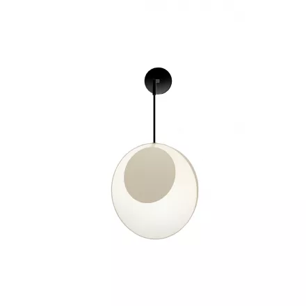 Pendant wall lamp Petit demi Reef - White and Beige satin - Designheure