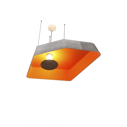 Suspension Grand Nénuphar système LED - Gris et Orange - Designheure