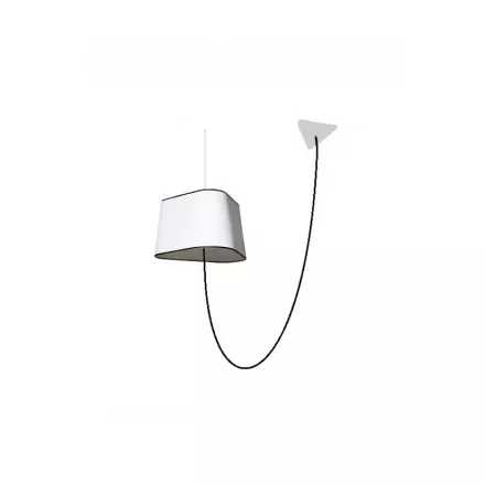 Decentered pendant light Grand Nuage - White Black border - Designheure