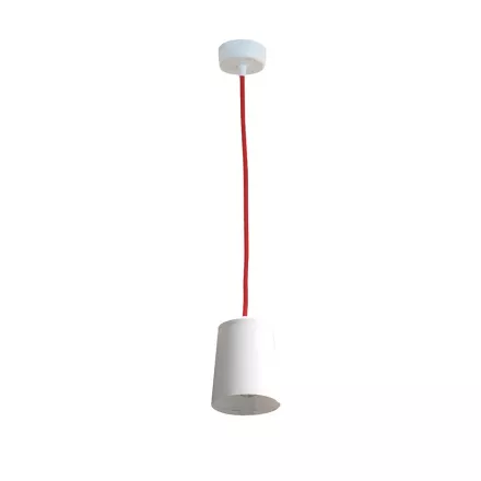 Suspension Lightbook - Blanc diffusant avec fil Rouge - Designheure