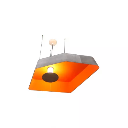 Suspension Grand Nénuphar système LED - Gris et Orange - Designheure