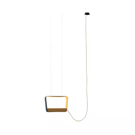 Pendant light Moyen Rectangle Eau de lumière - Solid oak - Designheure