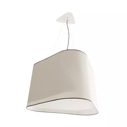 Suspension XXL Nuage - Blanc Diffusant bordure noire - Designheure