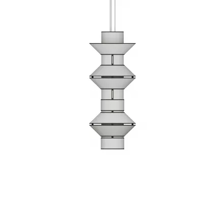 Pendant light Moyen Tower - White with Black borders - Designheure