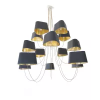 Chandelier 15 Grand Nuage - Grey and Gold - Designheure