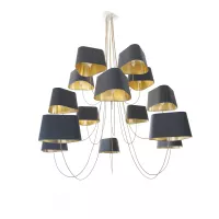 Lustre 15 Grand Nuage - Gris et Or - Designheure