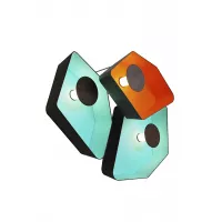 Applique Trio Grand Nénuphar LED - Turquoise / Orange - Designheure