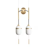 Pendant wall lamp Duo Grand Fleur de Kaolin - Designheure