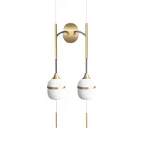 Pendant wall lamp Duo Moyen Fleur de Kaolin - Designheure