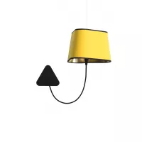 Pendant wall lamp Moyen Nuage - Yellow/Gold - Black borders - Designheure