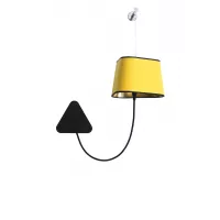 Wall lamp with fixed rod Petit Nuage - Yellow and Gold - Designheure