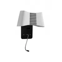 Wall lamp LED Petit Couture - White / Houndstooth print - Designheure