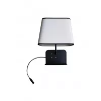 Wall lamp USB Left LED Escale - White / Black border - Designheure