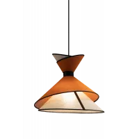 Suspension Grand Kimono - Blanc crème et Orange - Designheure