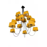 Lustre 15 Grand Nuage - Jaune et Or - Designheure