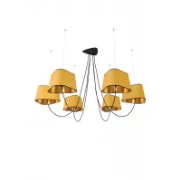 Chandelier 6 Grand Nuage - Yellow and Gold - Designheure