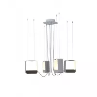 Lustre 4 petit Carré Eau de Lumière - Chêne - Designheure