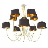 Chandelier 10 Grand Nuage - Grey and Gold - Designheure